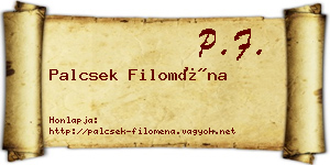 Palcsek Filoména névjegykártya